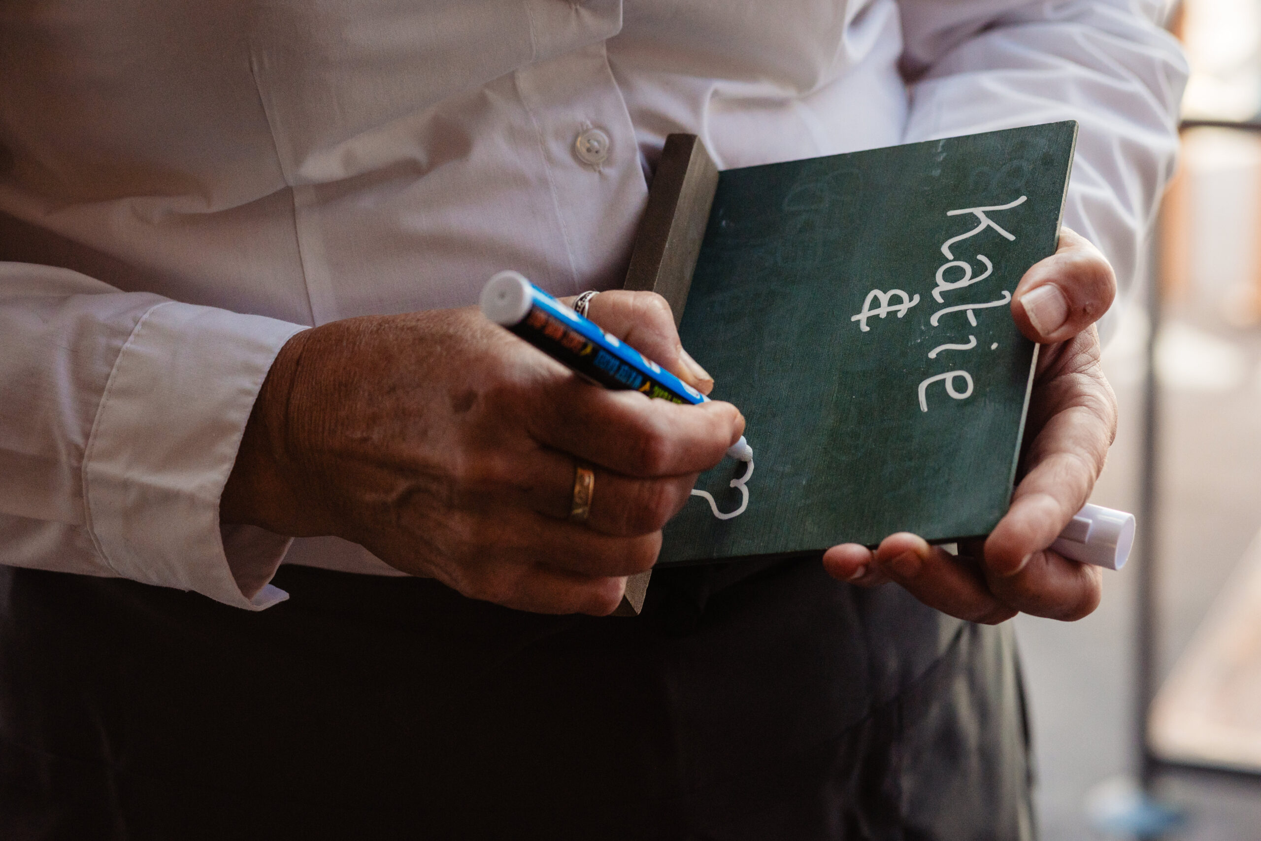 Writing on the chalkboard table names